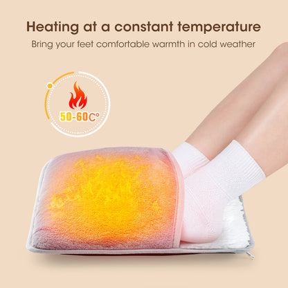 Plush USB Heated Foot Warmer Pad — Soft Flannel, 50–60°C Constant Heat