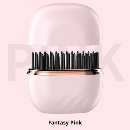 Mini Cordless Hair Straightener Comb – Portable USB Rechargeable Anti-Frizz Brush